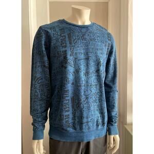 HILFIGER DENIM Blue New York Graffiti Sweatshirt Mens sz L